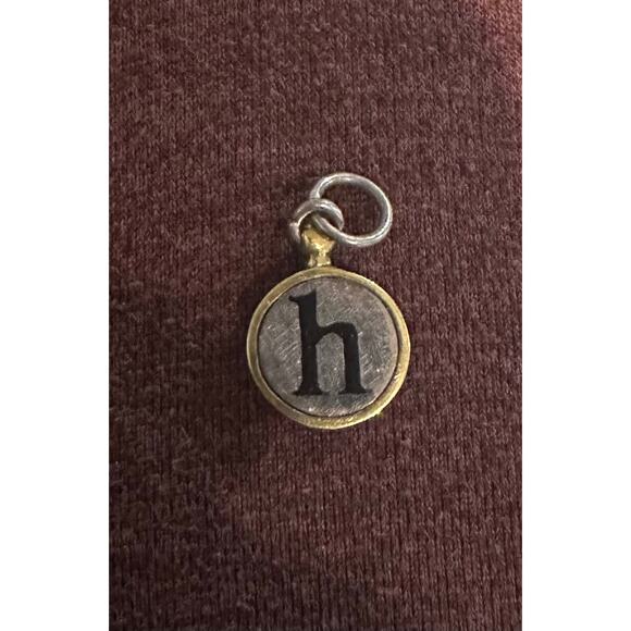 Waxing poetic letter H pendant brass and sterling - Picture 1 of 3